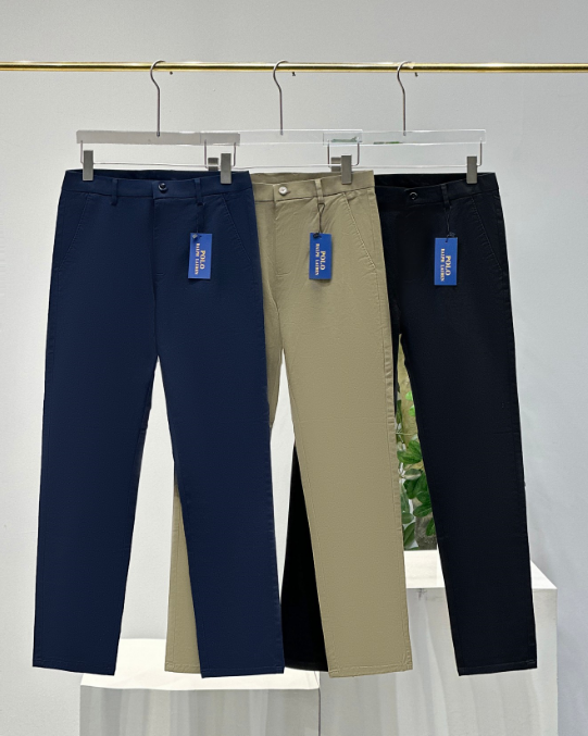 Men's Slim Fit Chinos in Blue, Beige, and Black