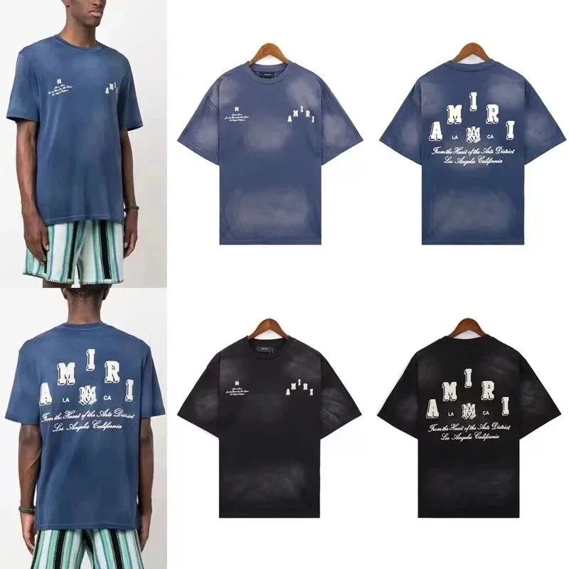 Amiri Blue and Black Short Sleeve T-Shirts