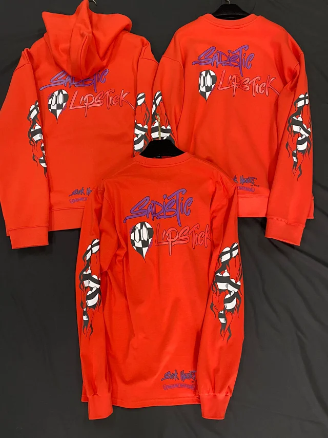 Sadistic Lipstick Orange Hoodie and Long Sleeve Shirt
