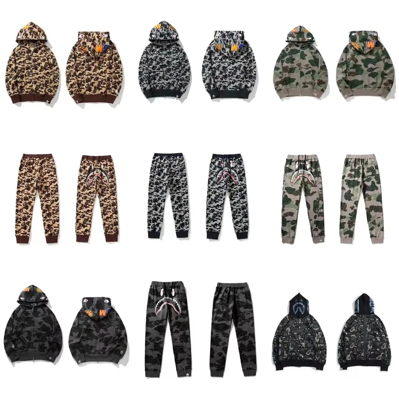 A Bathing Ape Camo Hoodie and Pants Set