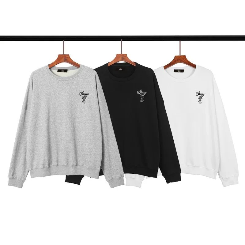 Stussy Grey Black White Crewneck Sweatshirt