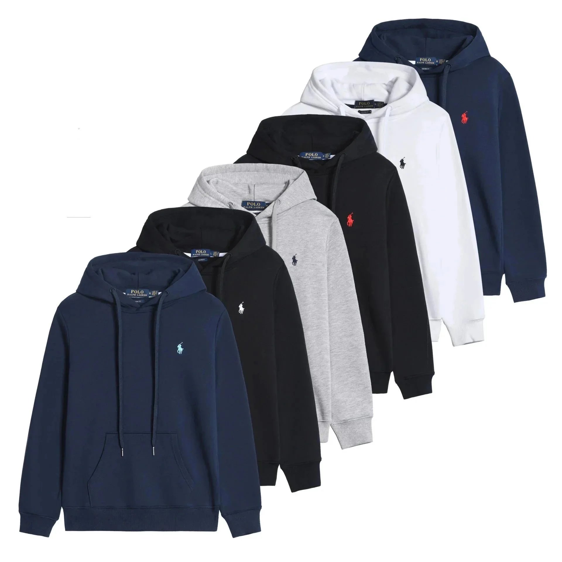 Polo Ralph Lauren Hoodie in Navy, Black, Grey, White, and Dark Blue