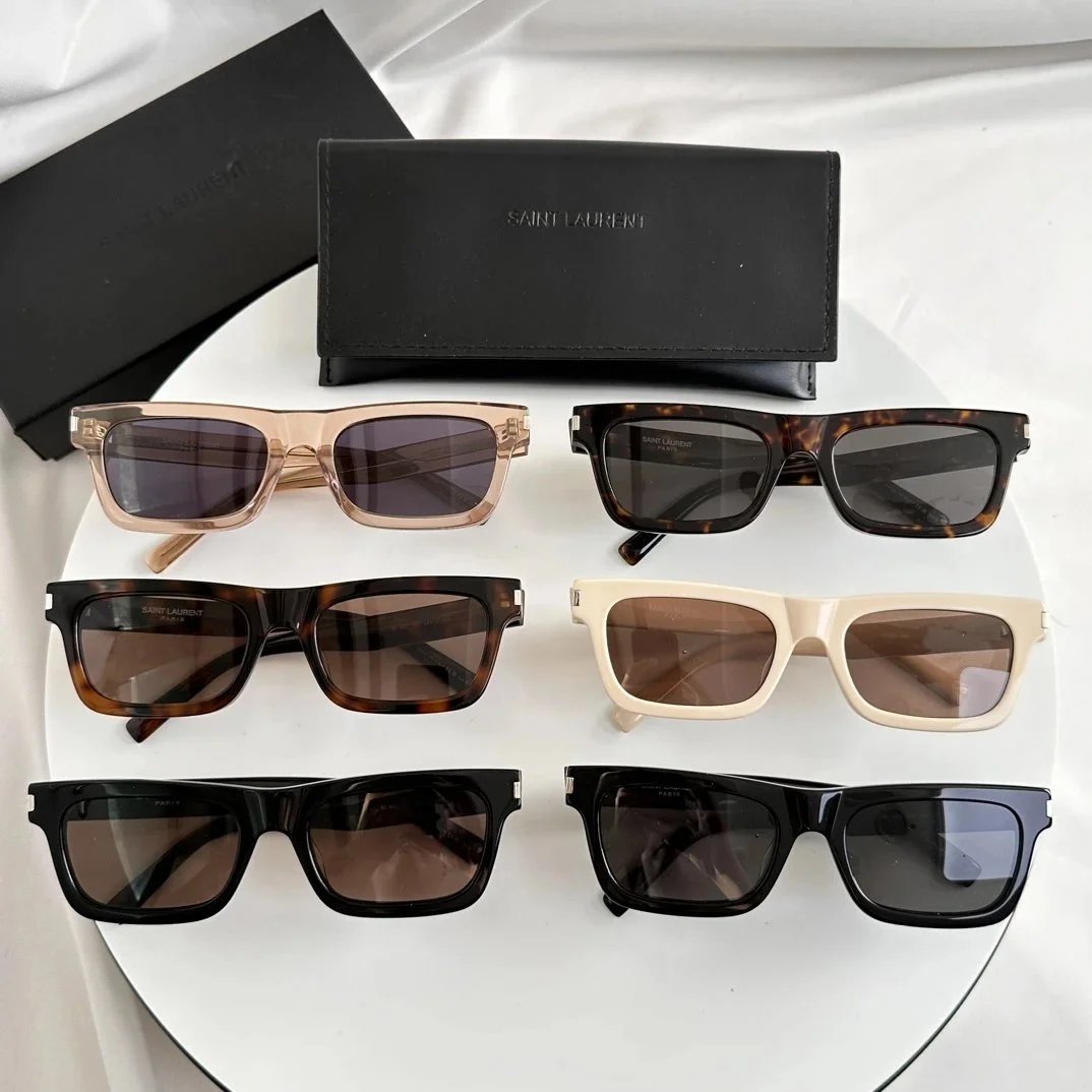 Saint Laurent Black Rectangle Sunglasses
