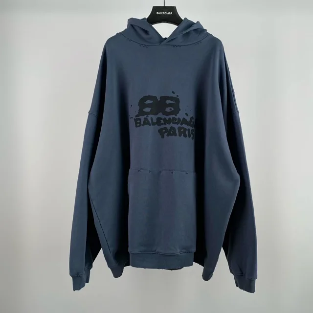 Balenciaga Blue Oversized Hoodie