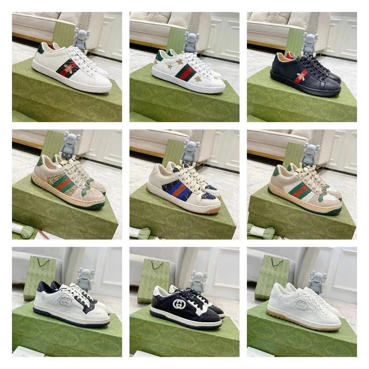 Gucci White Low Top Sneakers