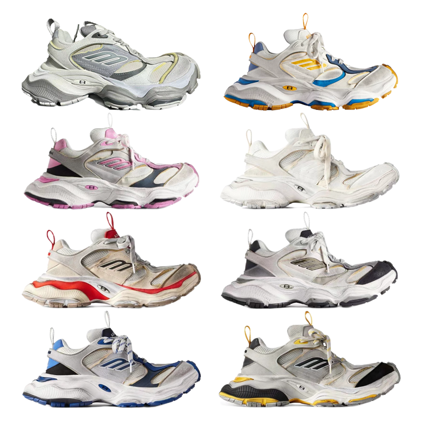 Balenciaga White and Multi-Color Chunky Sneakers