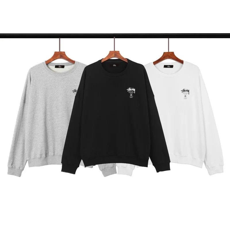 Stussy Black, Grey, and White Crewneck Sweatshirt