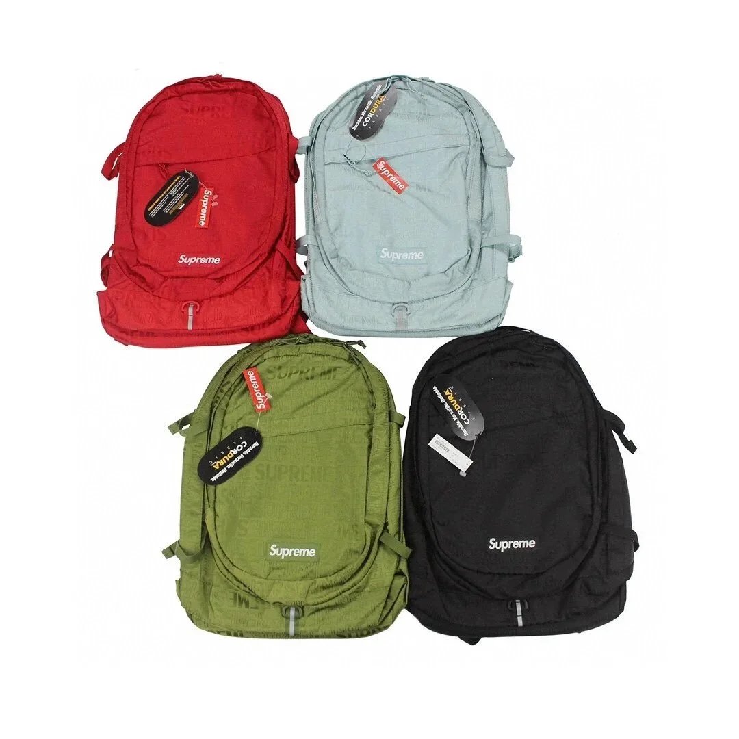Supreme Backpack in Red, Blue, Green, and Black