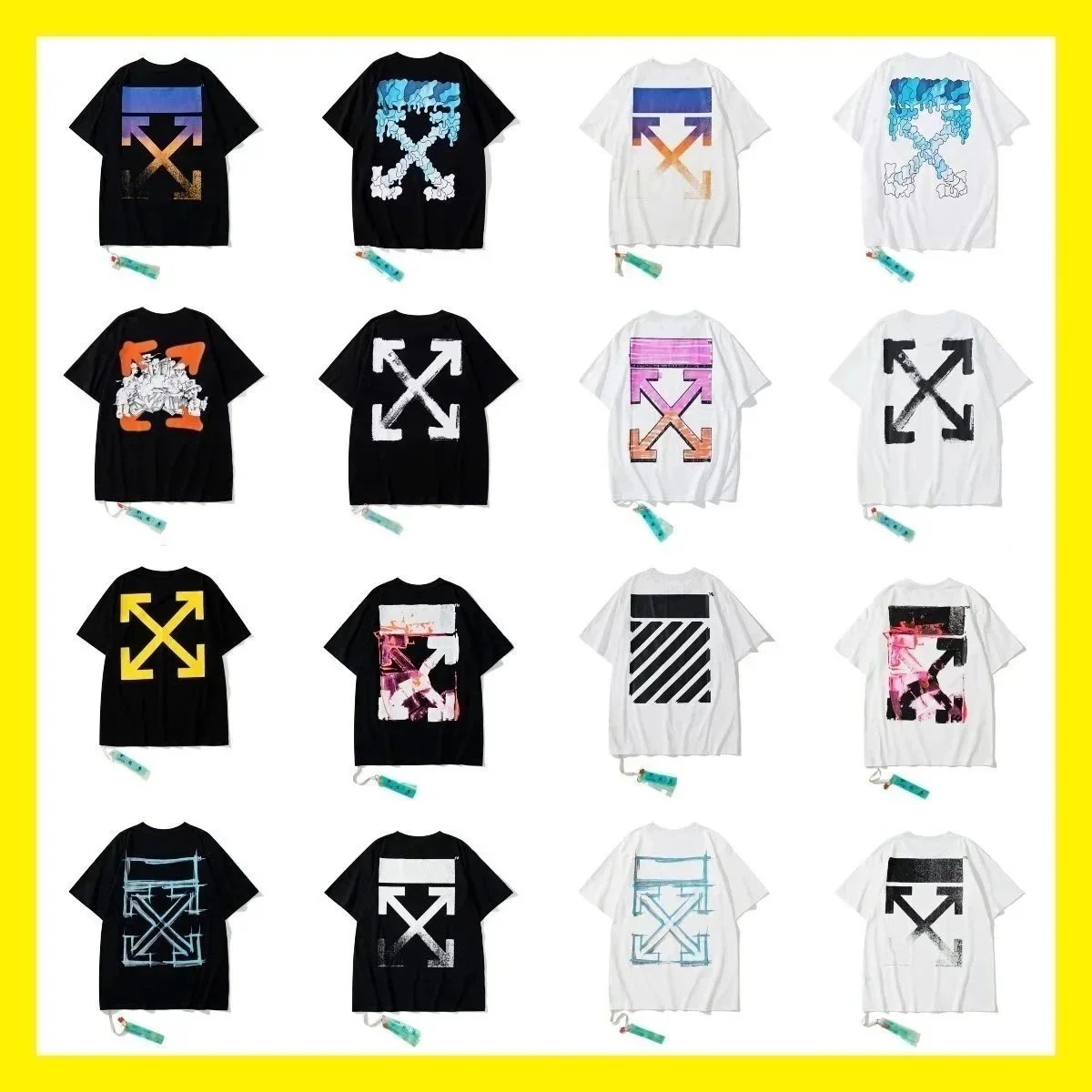 Off-White Black and White Graphic T-Shirt Set