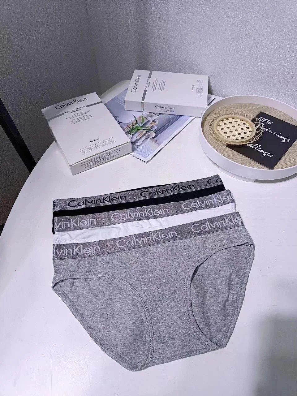 Calvin Klein Grey Hip Briefs 3-Pack