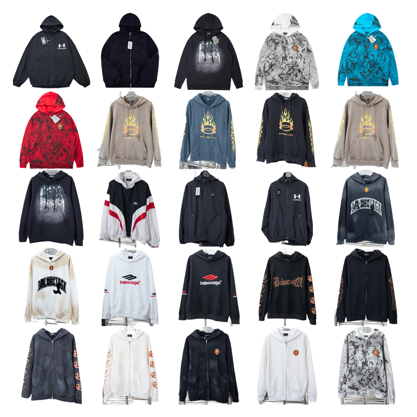 Diverse Hoodies Collection in Various Colors and Styles