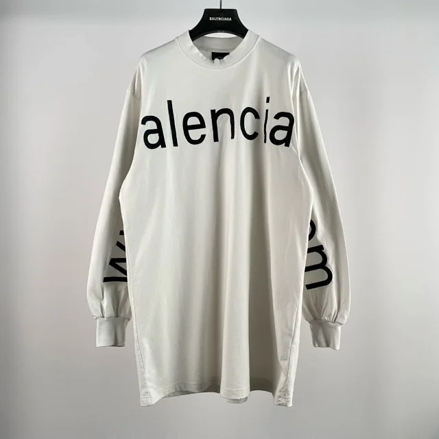 Balenciaga White Long Sleeve T-Shirt