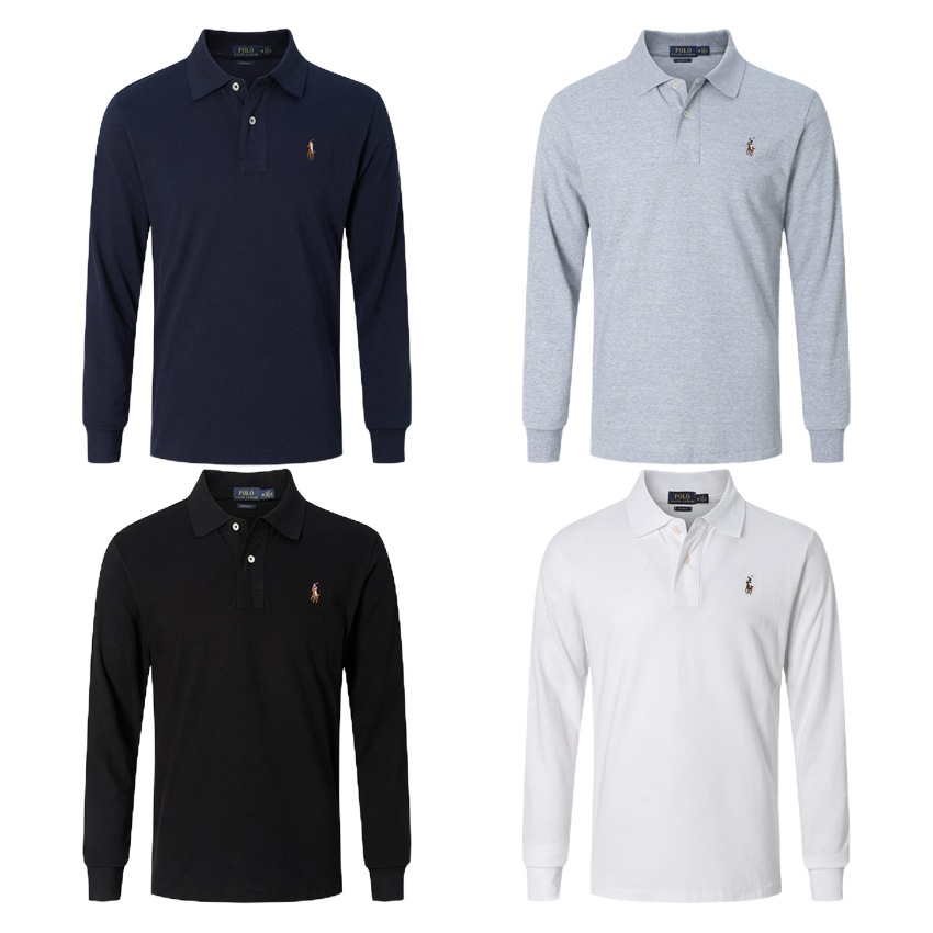 Ralph Lauren Navy Grey Black White Long Sleeve Polo Shirts