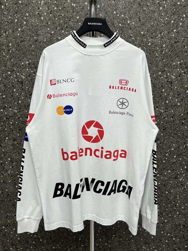 Balenciaga White Long Sleeve T-Shirt