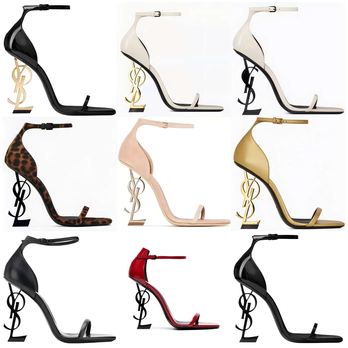 Saint Laurent Black Ankle Strap Heels