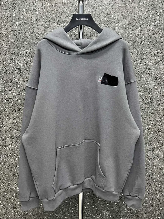 Balenciaga Grey Hooded Sweatshirt