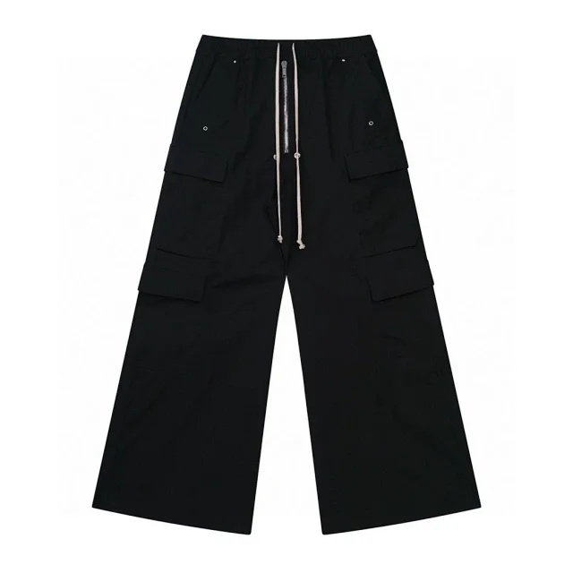 Rick Owens Black Wide-Leg Cargo Pants