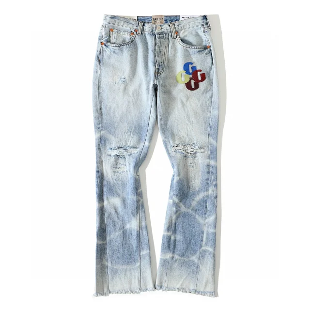 Halle Berry Light Blue Distressed Flare Jeans