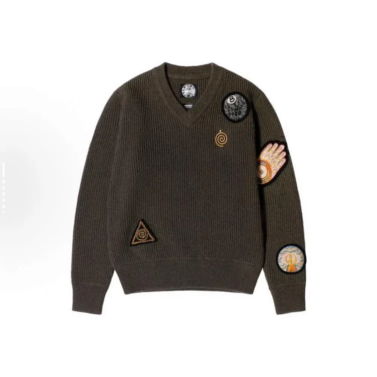 Naruto Patchwork V-Neck Sweater