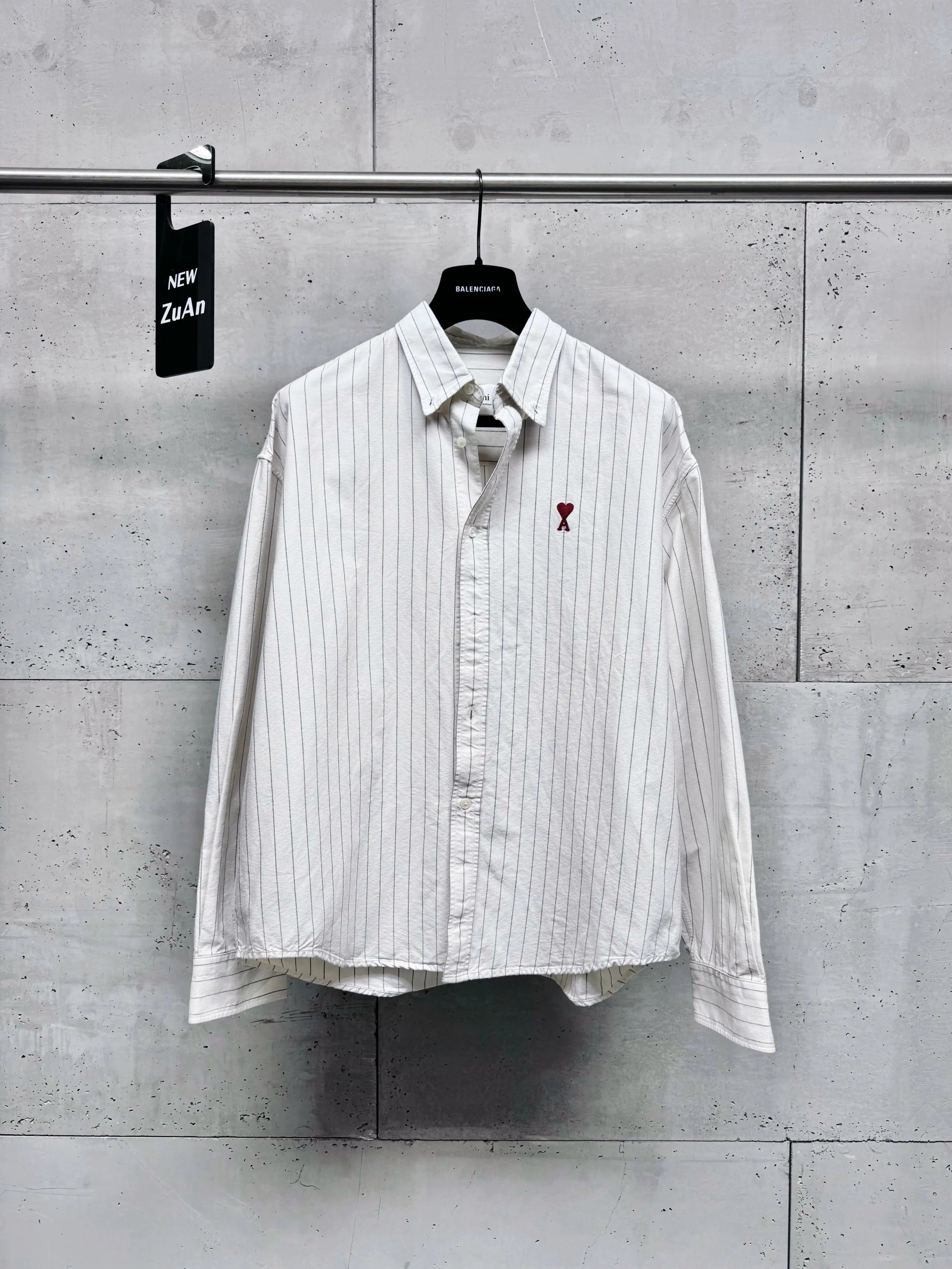 Balenciaga White Striped Long Sleeve Shirt