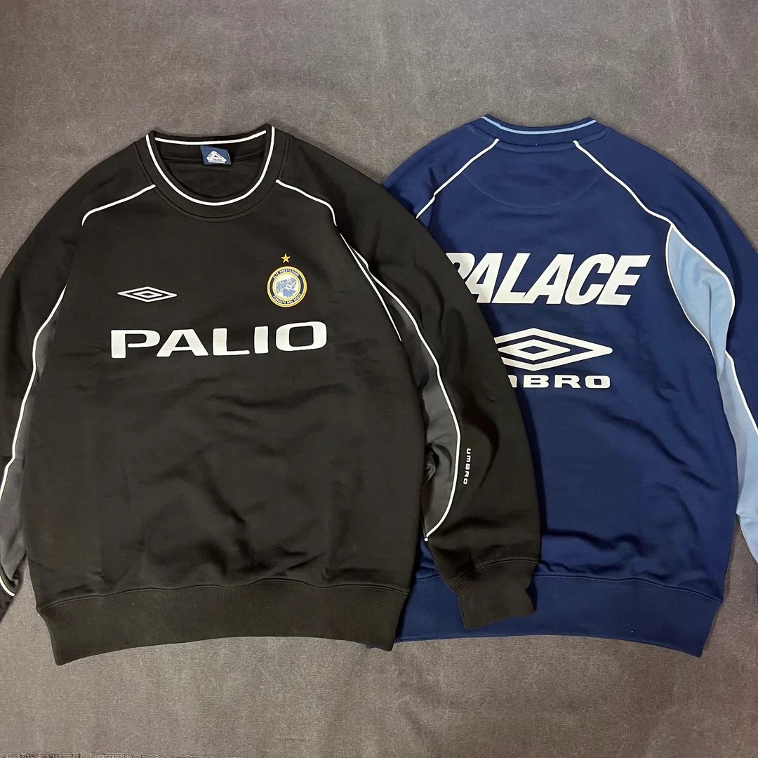 Palace Black and Blue Crewneck Sweatshirts