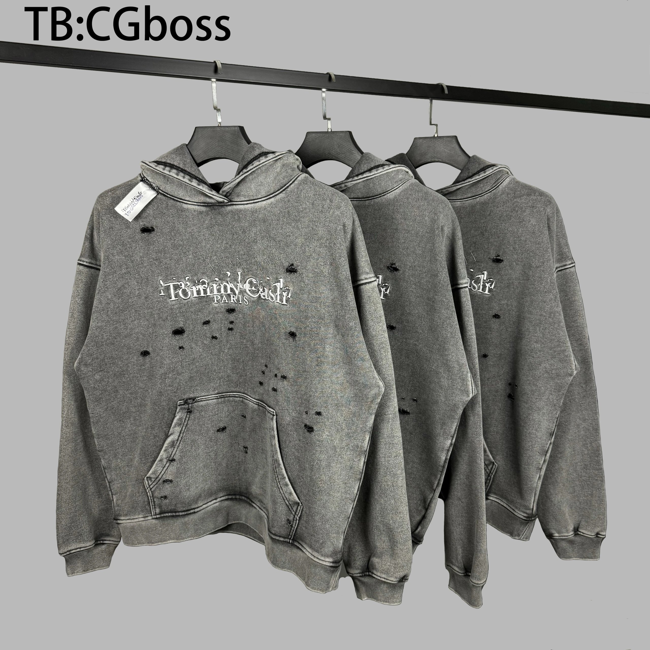 Tommy Cash Grey Distressed Hoodie