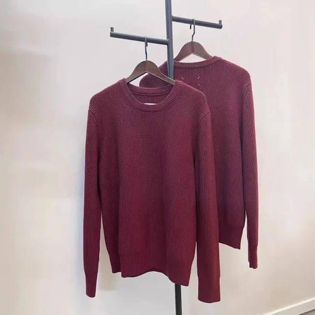 Burberry Burgundy Round Neck Sweater