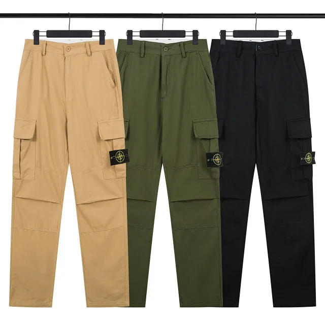 Stone Island Khaki Green Black Cargo Pants