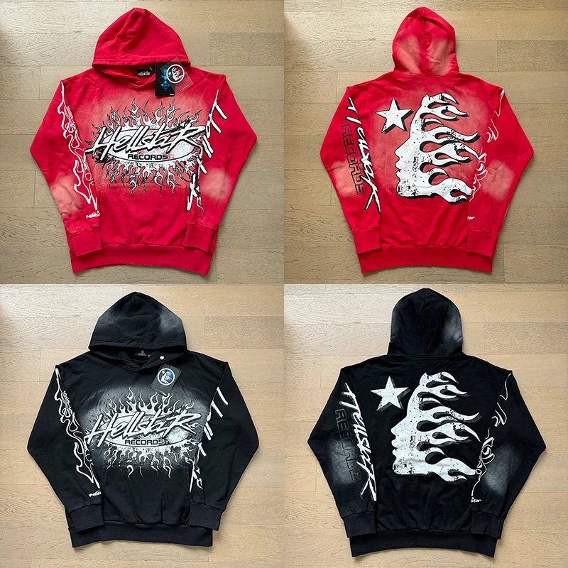 Hellstar Records Red and Black Hoodies