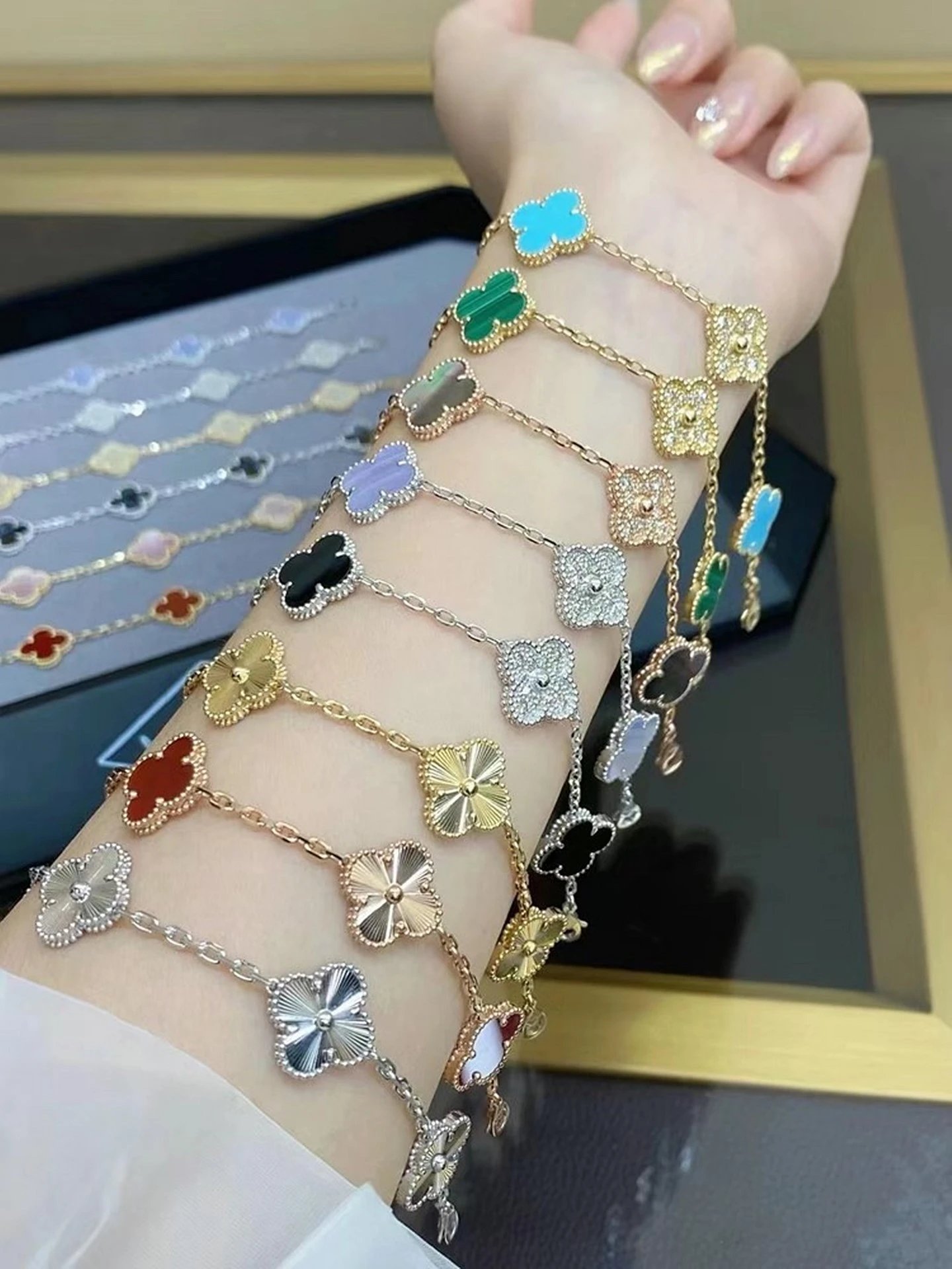 Van Cleef & Arpels Multi-Color Clover Bracelet