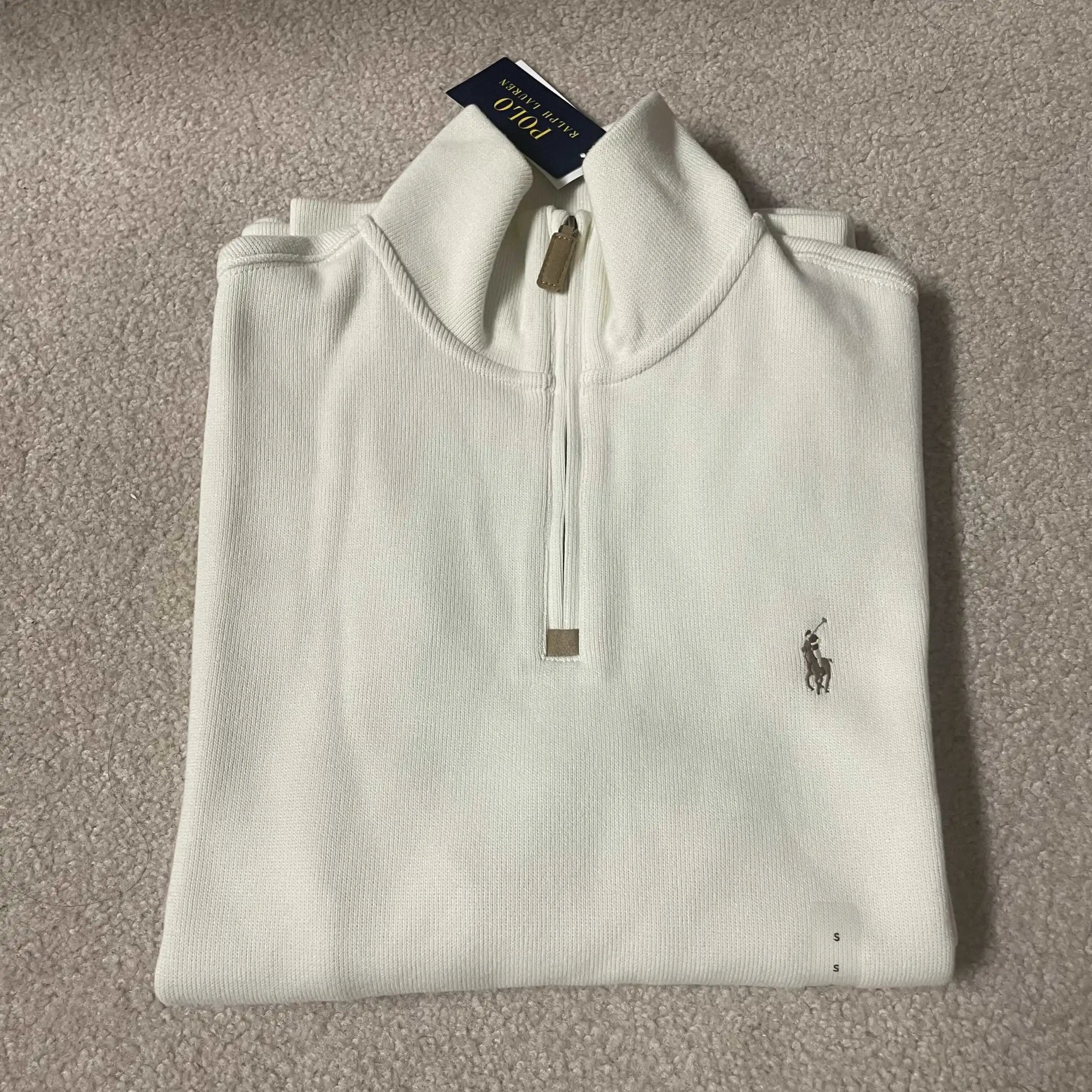 Ralph Lauren Off-White Half-Zip Sweater