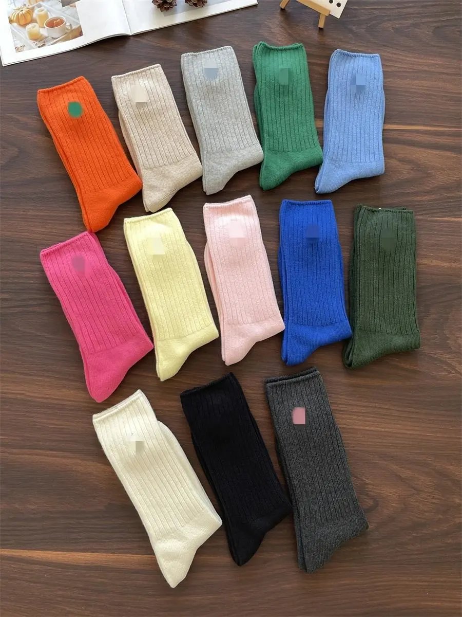 Colorful Ribbed Crew Socks
